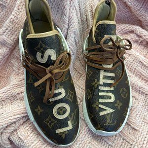 Women's Custom Adidas Louis Vuitton Tennis Shoes Leather 7 37.5